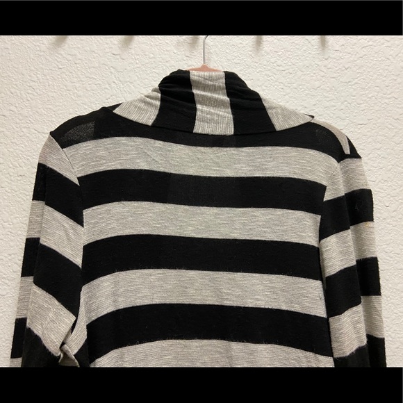 🆕 Cream & Black Striped Open Cardigan - Picture 5 of 5
